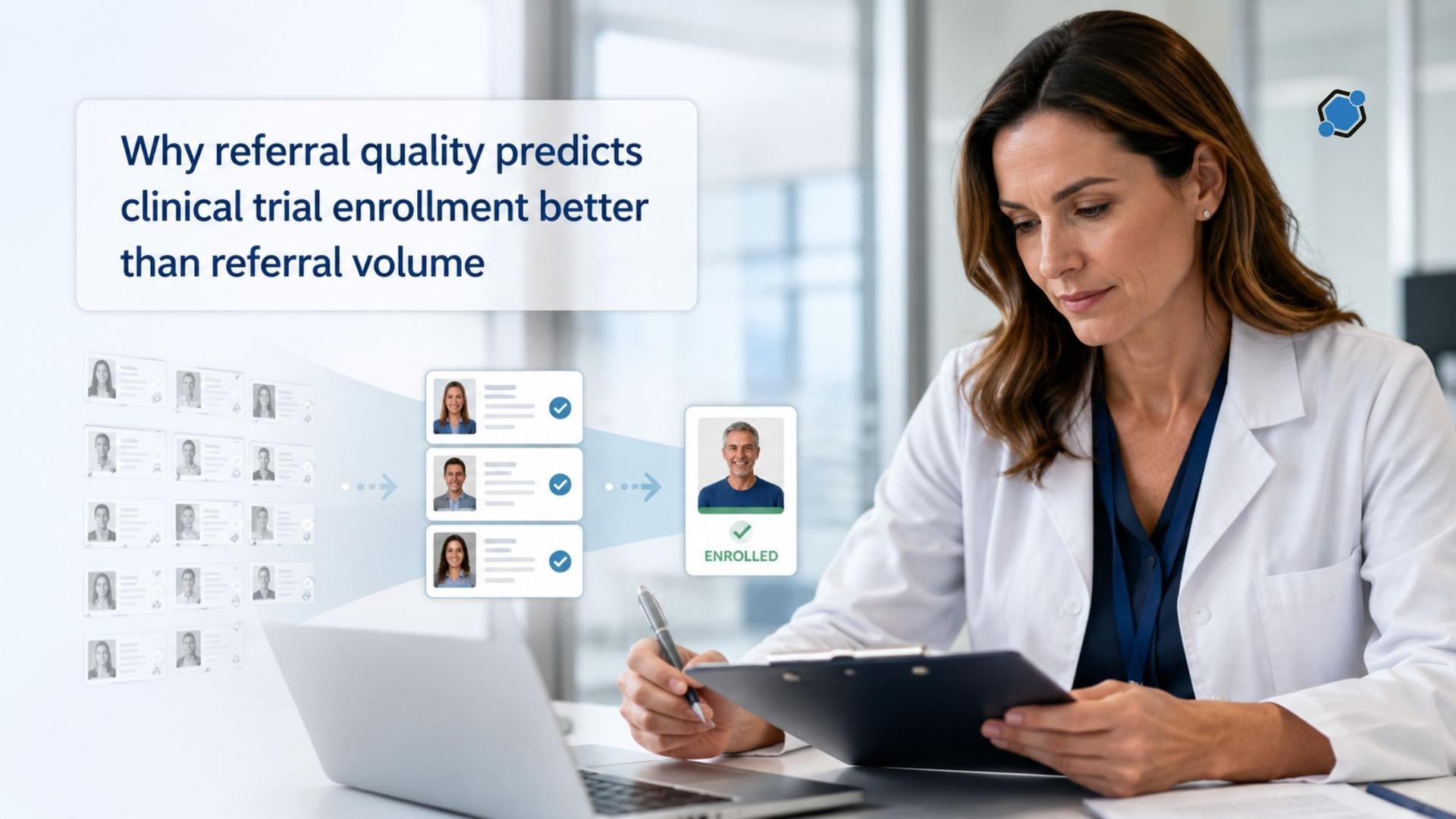 Why referral quality predicts clinical trial enrollment better than referral volume