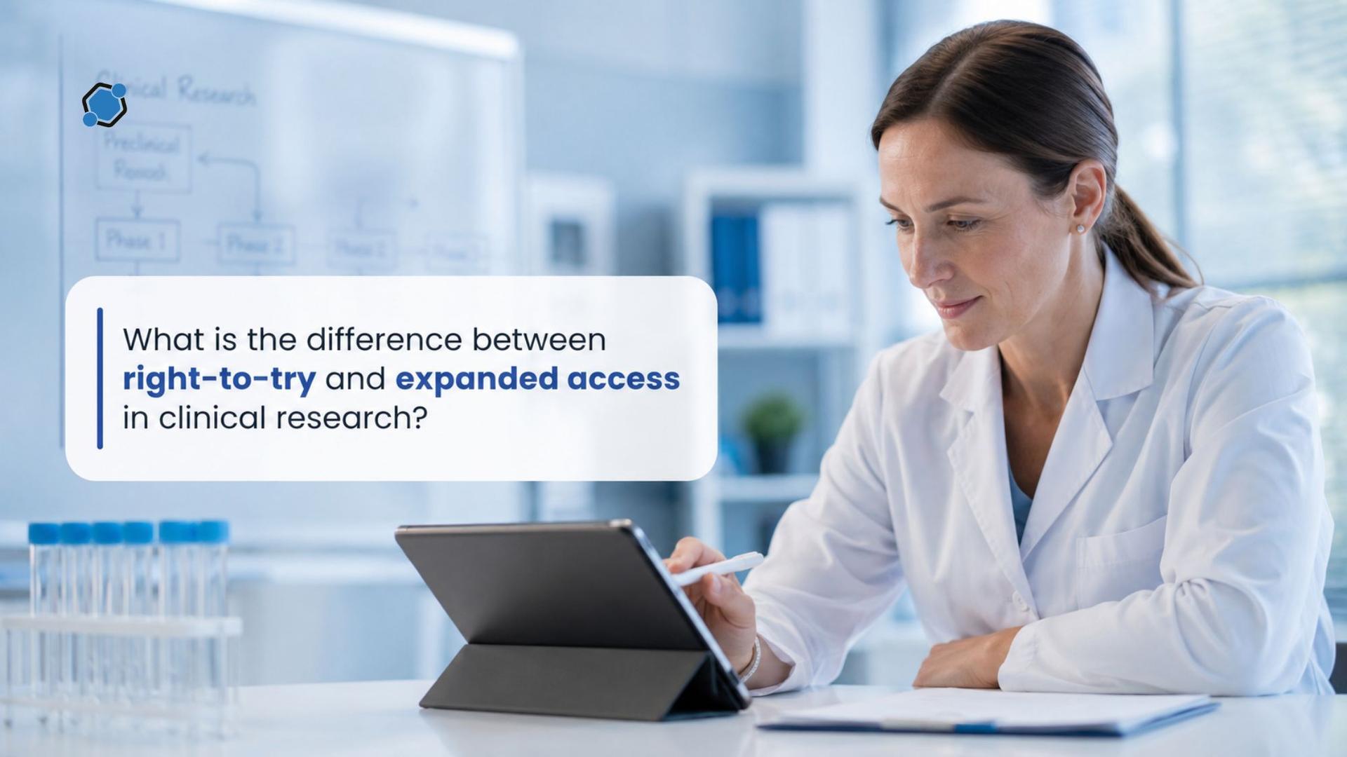 What is the difference between right-to-try and expanded access in clinical research?